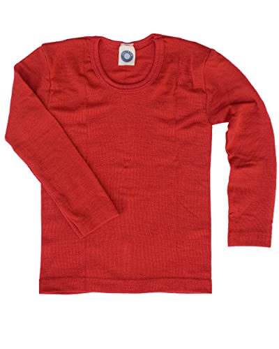 Cosilana, Kinder Unterhemd Langarm, 70% Wolle (kbT), 30% Seide ((Rot, 140) von Cosilana