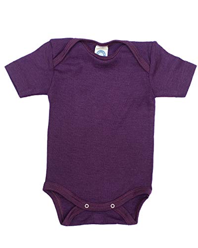 Cosilana, Baby Body Kurzarm, 70% Wolle, 30% Seide (Pflaume, 50-56) von Cosilana