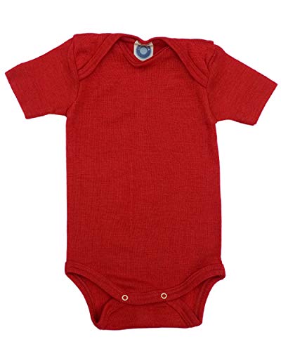 Cosilana, Baby Body Kurzarm, 70% Wolle, 30% Seide (Rot, 62-68) von Cosilana