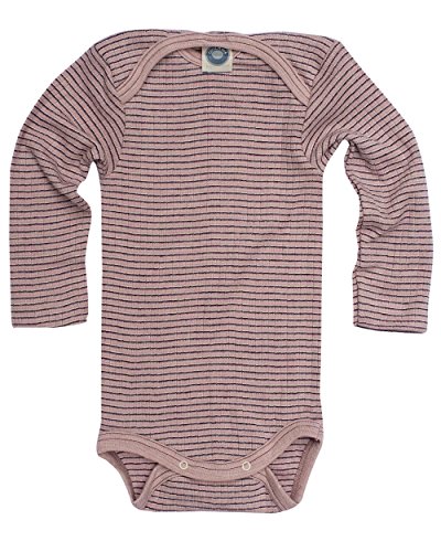 Cosilana, Baby Body Langarm,45% KBA Baumwolle, 35% kbT Wolle, 20% Seide (62/68, Pink/Pflaume/Natur) von Cosilana