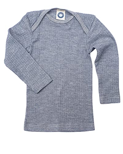 Cosilana, Baby Schlupfhemd Langarm, 45% KBA Baumwolle 35% kbT Wolle, 20% Seide (Marine Meliert, 62-68) von Cosilana
