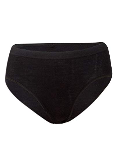 Cosilana, Damen Slip mit elastischem Abschluss, 70% Wolle 30% Seide (36/38, Schwarz) von Cosilana