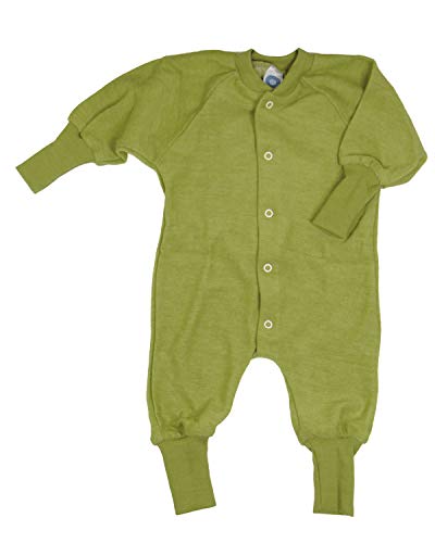 Cosilana, Einteiler Schlafanzug ohne Fuß, 100% Wolle (Kiwi Grün, 104) von Cosilana