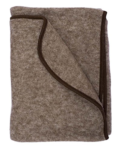 Cosilana, Kinder/Baby Decke Fleece, 80x100 cm, 60% Wolle (kbT), 40% Baumwolle (KBA) (80x100, Braun-melange) von Cosilana