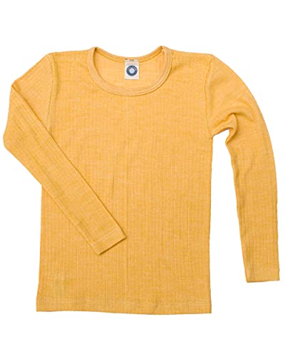 Cosilana, Kinder Unterhemd Langarm, 45% KBA Baumwolle, 35% kbT Wolle, 20% Seide (Gelb Meliert, 104) von Cosilana