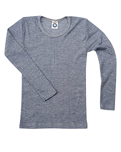 Cosilana, Kinder Unterhemd Langarm, 45% KBA Baumwolle, 35% kbT Wolle, 20% Seide (Marine Meliert, 116) von Cosilana