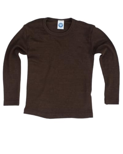 Cosilana, Kinder Unterhemd Langarm, 70% Wolle (kbT), 30% Seide (Braun, 140) von Cosilana