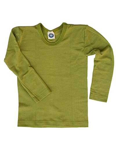 Cosilana, Kinder Unterhemd Langarm, 70% Wolle (kbT), 30% Seide (Uni Grün, 140) von Cosilana