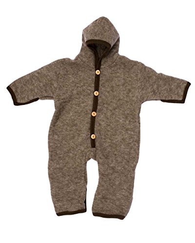 Cosilana, NEU Baby Fleece Overall mit Umschlag, 60% Schurwolle (kbT), 40% Baumwolle (KBA) (50/56, Braun-Melange) von Cosilana