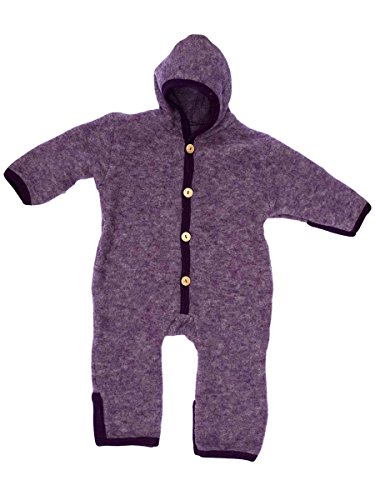 Cosilana, NEU Baby Fleece Overall mit Umschlag, 60% Schurwolle (kbT), 40% Baumwolle (KBA) (50/56, Lila-Melange) von Cosilana