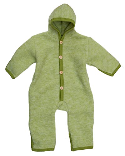 Cosilana, NEU Baby Fleece Overall mit Umschlag, 60% Schurwolle (kbT), 40% Baumwolle (KBA) (50/56, Lindengrün-Melange) von Cosilana