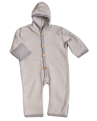 Cosilana, NEU Baby Fleece Overall mit Umschlag, 60% Schurwolle (kbT), 40% Baumwolle (KBA) (74/80, Grau meliert) von Cosilana