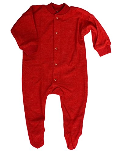 Cosilana, Schlafanzug/Strampler mit Fuß, 100% Wolle (kbT) (56, Rot) von Cosilana