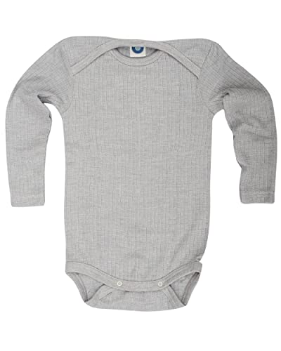 Cosilana Baby Body Langarm 45% KBA Baumwolle 35% kbT Wolle 20% Seide (74-80, Grau Meliert) von Cosilana