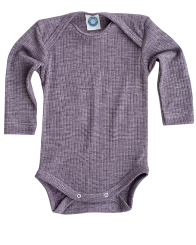 Cosilana Baby-Body- Langarm - Seide/Wolle/Baumwolle 98/104 Uni Pflaume 23 von Cosilana