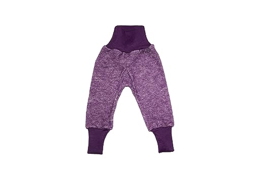 Cosilana Baby Fleece-Hose mit Bund kbT Wolle Bio Baumwolle (74-80, Lila-Melange) von Cosilana