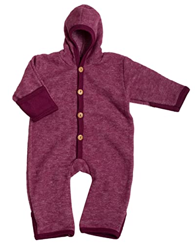 Cosilana, NEU Baby Fleece Overall mit Umschlag, 60% Schurwolle (kbT), 40% Baumwolle (KBA) (50/56, Weinrot meliert) von Cosilana