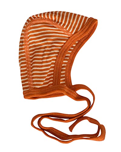 Cosilana Baby Häubchen aus 70% Wolle und 30% Seide (Orange Geringelt, 74-80)… von Cosilana