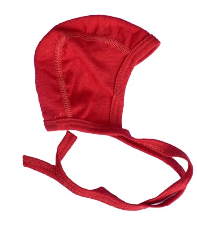 Cosilana Baby Häubchen aus 70% Wolle und 30% Seide kbT (86/92, Rot)… von Cosilana