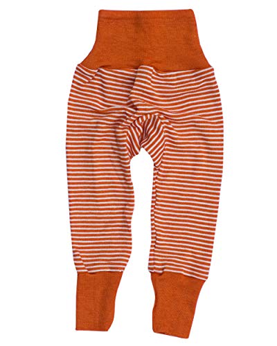 Cosilana, Baby Nabelbundhose/Hose, 70% Wolle, 30% Seide (Orange/Natur, 74-80) von Cosilana