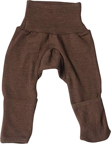 Cosilana Baby Hose lang mit Bund und Kratzschutz zum umklappen aus 70% Wolle und 30% Seide kbT (62/68, Braun) von Cosilana