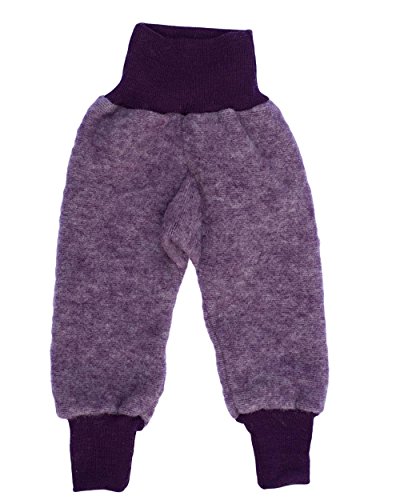 Cosilana Baby Hose mit Bund aus weichem Wollfleece, 60% Schurwolle kbT, 40% Baumwolle (KBA) (50/56, Lila-Melange) von Cosilana