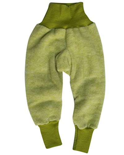 Cosilana Baby Hose mit Bund aus weichem Wollfleece, 100% Schurwolle kbT (50/56, Lindengrün-Melange) von Cosilana