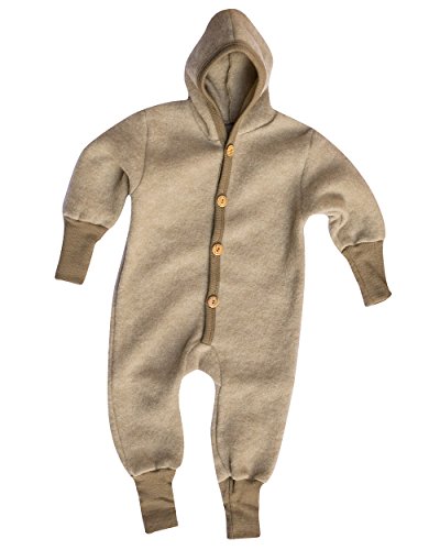 40% Baumwolle 60% Wolle KBA Cosilana Baby Kinder Fleece Overall mit Bündchen am Armen und Füßen kbT 