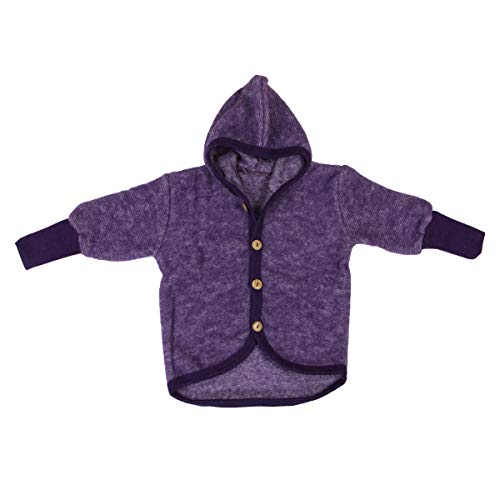 Cosilana Baby Woll-Fleece Jäckchen mit Kapuze kbT Wolle Bio Baumwolle (74-80, Lila-Melange) von Cosilana