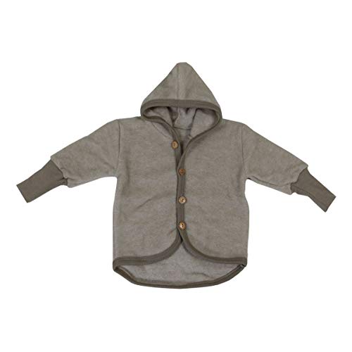 Cosilana Baby Woll-Fleece Jäckchen mit Kapuze kbT Wolle Bio Baumwolle (98-104, Lattemacchiatio-Melange) von Cosilana