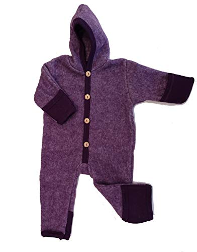 Cosilana Baby Wollvlies Overall mit Handschutz (Lila, 50/56) von Cosilana