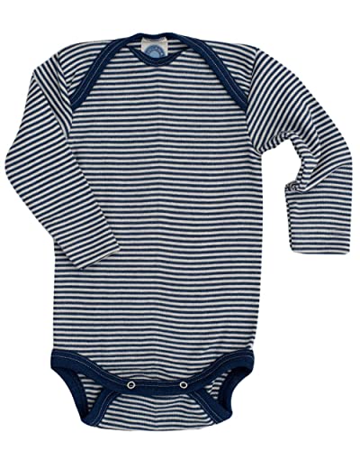 Cosilana, Baby Body Langarm, 70% Wolle, 30% Seide (Marine/Natur, 74-80) von Cosilana