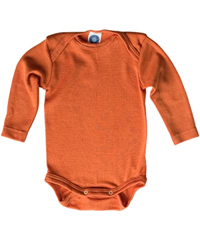 Cosilana, Baby Body Langarm, 70% Wolle, 30% Seide (Orange, 62-68) von Cosilana
