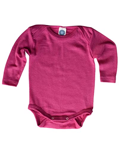 Cosilana, Baby Body Langarm, 70% Wolle, 30% Seide(Pink, 74-80) von Cosilana