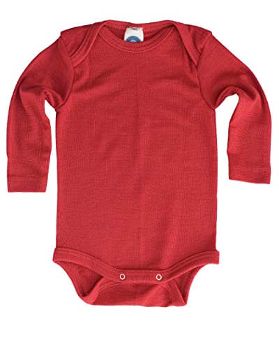 Cosilana, Baby Body Langarm, 70% Wolle, 30% Seide (Rot, 50-56) von Cosilana