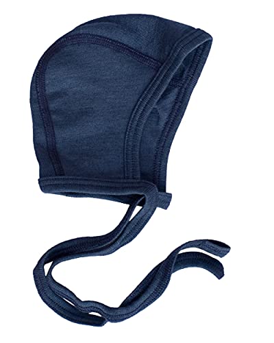 Cosilana Neu Baby Häubchen aus 70% Wolle und 30% Seide (Uni Blau, 50-56) von Cosilana