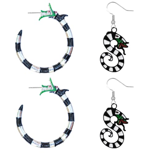 Cosmeria 2PCS Snake Earrings, Piercing Ohr Schmuck für Halloween Kostüm Damen, Tragus und Helix Piercing Set, Ohrpiercing Accessoires für Cosplay von Cosmeria