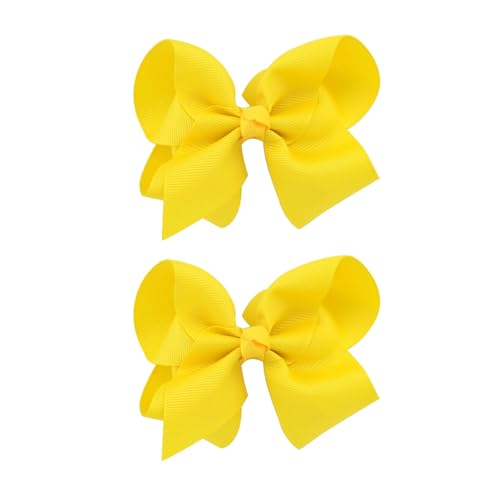 Cosmeria Gelbe Haarschleifen Für Mädchen, 2er-Set, Handgefertigt Aus Grosgrain Mit Alligator Clips, Perfekt Für Kindergarten Und Geschenkideen von Cosmeria