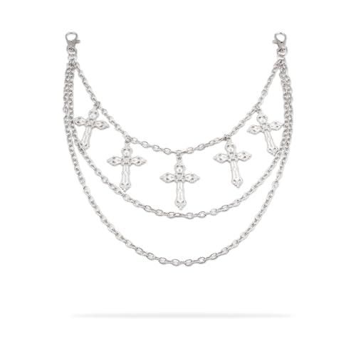 Cosmeria Punk Hosenkette Für Damen, Mehrschichtige Ketten Mit Butterfly Cross Sword Star Anhängern, Gothic Accessoires Im Vintage Metall Look, 20 Zoll Lang Cosmeria Punk Hosenkette Für Damen, Mehrschichtige Ketten Mit Butterfly Cross Sword Star Anhängern, Gothic Accessoires Im Vintage Metall Look, 20 Zoll Lang von Cosmeria