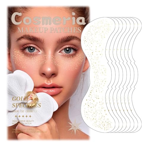 Cosmeria Temporäre Tattoos Gold, 8-teilig, Gesicht Sticker Set Für Christmas Und Partys, Für Kinder Und Erwachsene, Einfache Anwendung Und Entfernen von Cosmeria