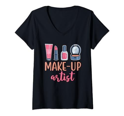 Damen Visagistin Visagistin MUA Cosmetics Cosmetology T-Shirt mit V-Ausschnitt Damen Visagistin Visagistin MUA Cosmetics Cosmetology T-Shirt mit V-Ausschnitt von Cosmetology Makeup Artist Gifts
