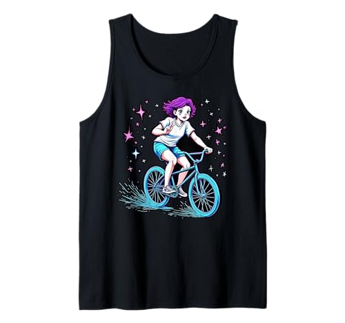Mädchen Biking Through Stars Fun Adventure Tank Top Mädchen Biking Through Stars Fun Adventure Tank Top von Cosmic Cycling Adventure Tee for Kids