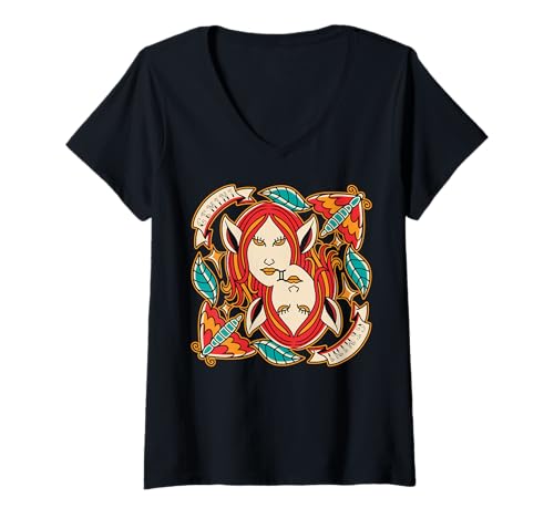 Damen Sternzeichen Zwillinge Sternzeichen Astrologie T-Shirt mit V-Ausschnitt Damen Sternzeichen Zwillinge Sternzeichen Astrologie T-Shirt mit V-Ausschnitt von Cosmic Vibes Apparel