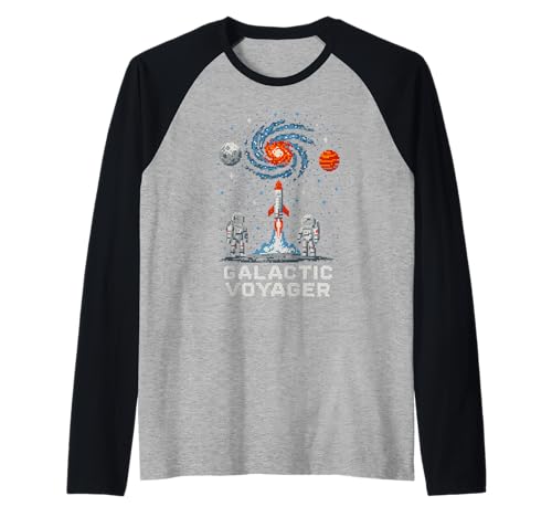Galactic Voyager Space Explorer Astronomy Herren Raglan Galactic Voyager Space Explorer Astronomy Herren Raglan von Cosmic Voyager - Astronaut and Space Fashion