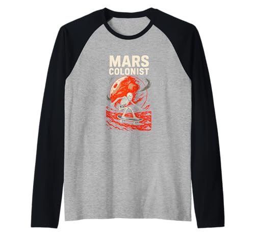 Mars Colonist Retro Space Explorer für Herren Raglan von Cosmic Voyager - Astronaut and Space Fashion