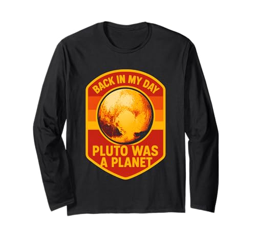 Pluto Retro Astronomy Fun Herren Planet Gazer Langarmshirt von Cosmic Voyager - Astronaut and Space Fashion