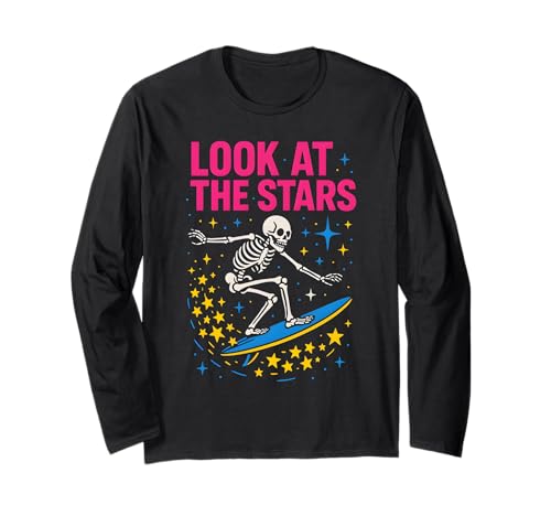 Stars Constellation Look At The Stars Herren Space Astrologie Langarmshirt von Cosmic Voyager - Astronaut and Space Fashion