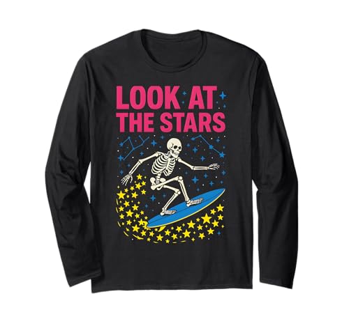 Stars Constellation Look At The Stars Herren Space Astrologie Langarmshirt von Cosmic Voyager - Astronaut and Space Fashion