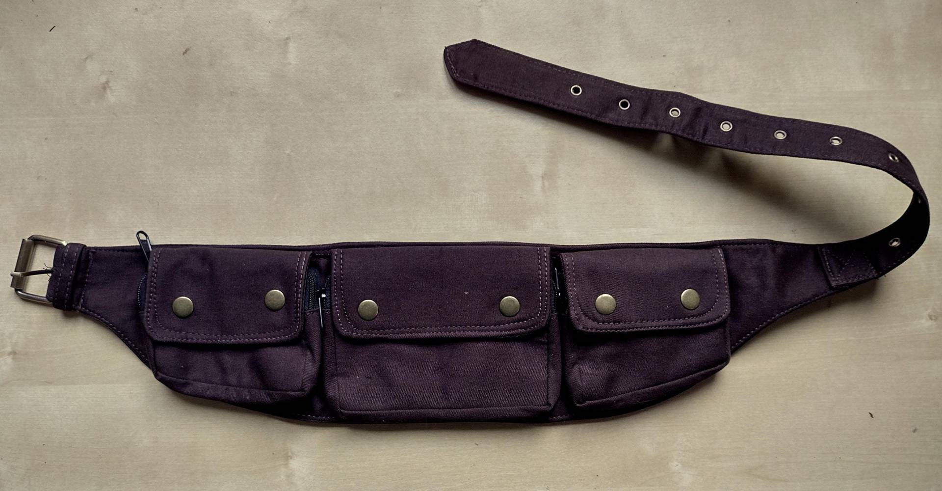 Festival Accessoire Reisegürtel, 4 Pocket Modell Brown von CosmicCelt