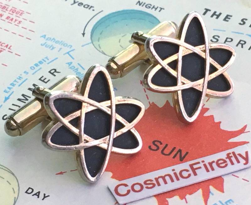 1950Er Jahre Vintage Atom Manschettenknöpfe Atomic Steampunk Space Age Herren Antik Mcm Jet Anson Marke Weihnachtsgeschenke Väter Opa von CosmicFirefly